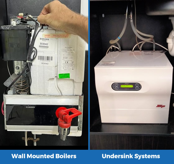 On wall boiler and undersink chiller